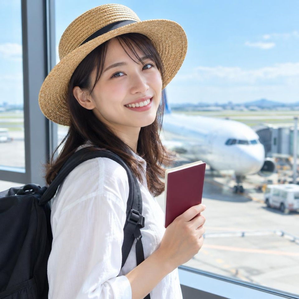 旅行に出かける女性